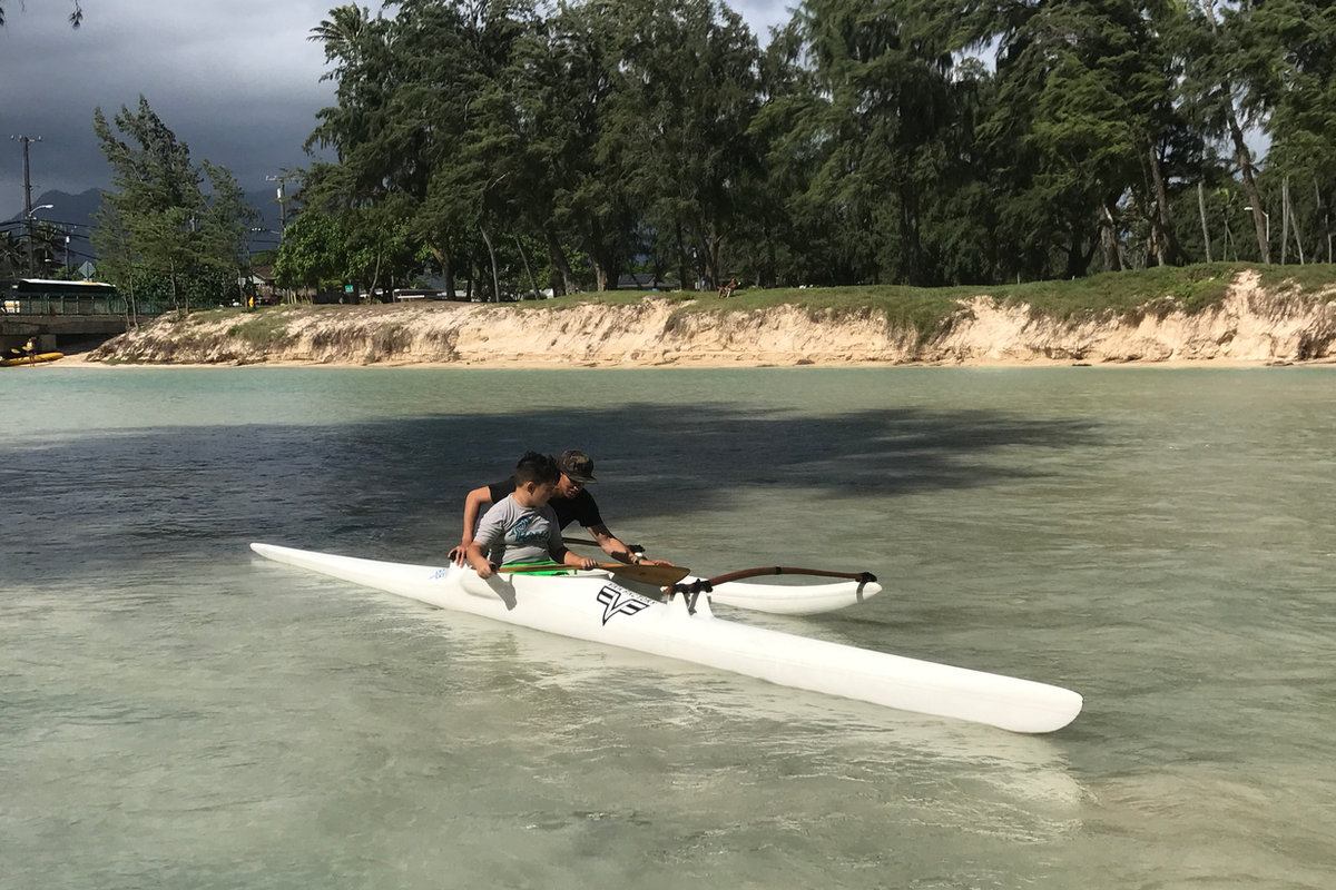 Traditional Hawaiian outrigger canoe at RDRLS Hawaii